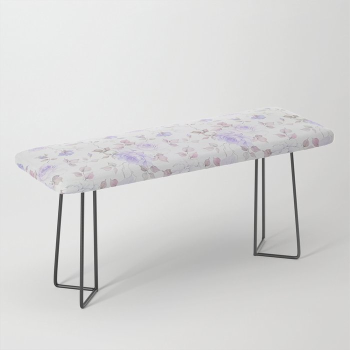 Lavender gray elegant vintage roses floral Bench Gallery Image 1