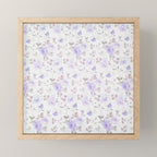 Lavender gray elegant vintage roses floral Mini Art Print Gallery Image 1