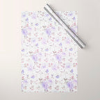 Lavender gray elegant vintage roses floral Wrapping Paper Gallery Image 1
