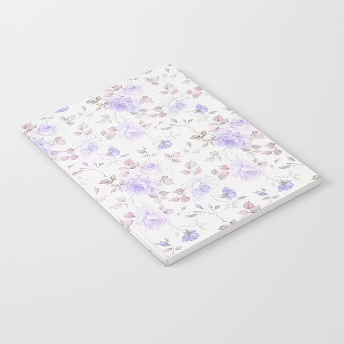 Lavender gray elegant vintage roses floral Notebook Gallery Image 1