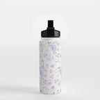Lavender gray elegant vintage roses floral Water Bottle Gallery Image 2