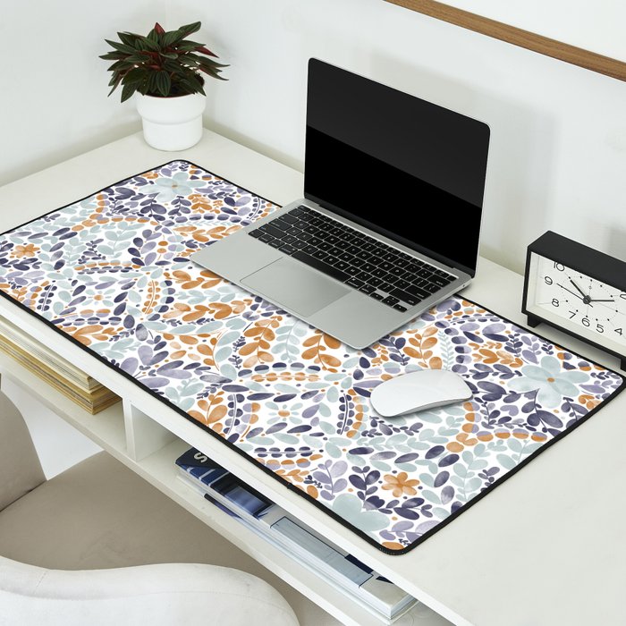 Artistic Floral Motif Medley Desk Mat Gallery Image 2