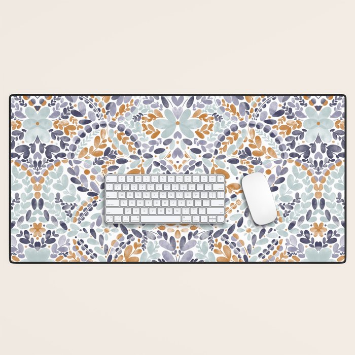Artistic Floral Motif Medley Desk Mat Gallery Image 1