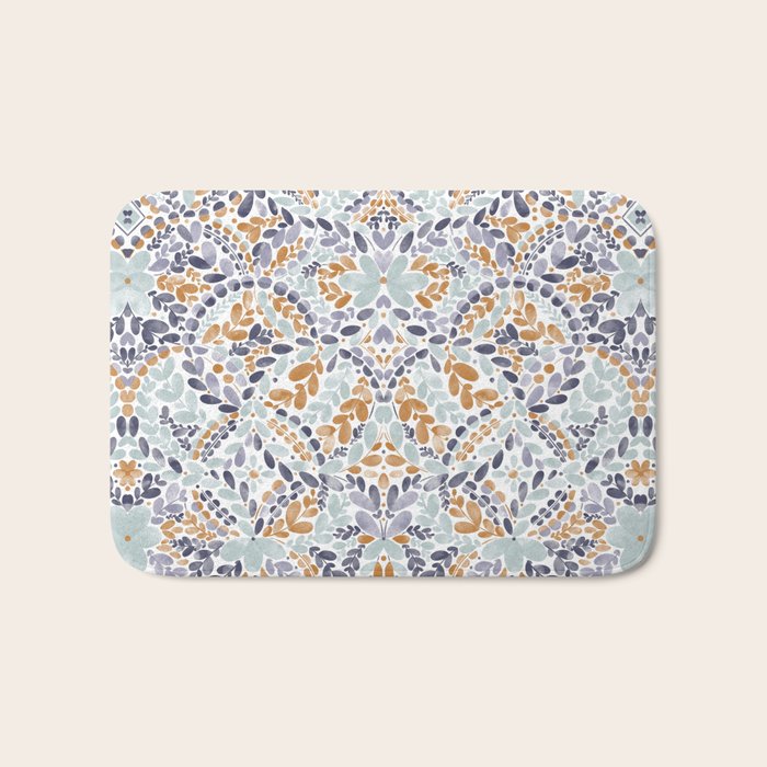 Artistic Floral Motif Medley Bath Mat Gallery Image 1