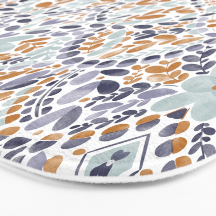 Artistic Floral Motif Medley Bath Mat Gallery Image 3