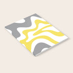 Retro Liquid Swirl Abstract in Lemon Yellow, Light Gray, and White Notebook Gallery Image 2