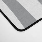 Retro Liquid Swirl Abstract in Lemon Yellow, Light Gray, and White Desk Mat Gallery Image 4
