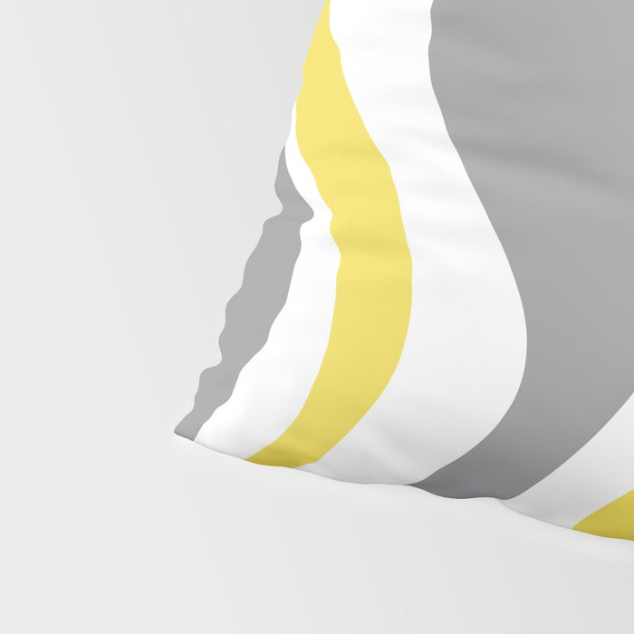 Retro Liquid Swirl Abstract in Lemon Yellow, Light Gray, and White Pillow Sham Gallery Image 4