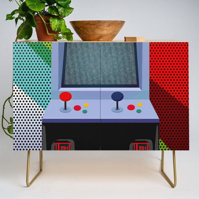 Retro Arcade Joystick Video Game Credenza Gallery Image 1