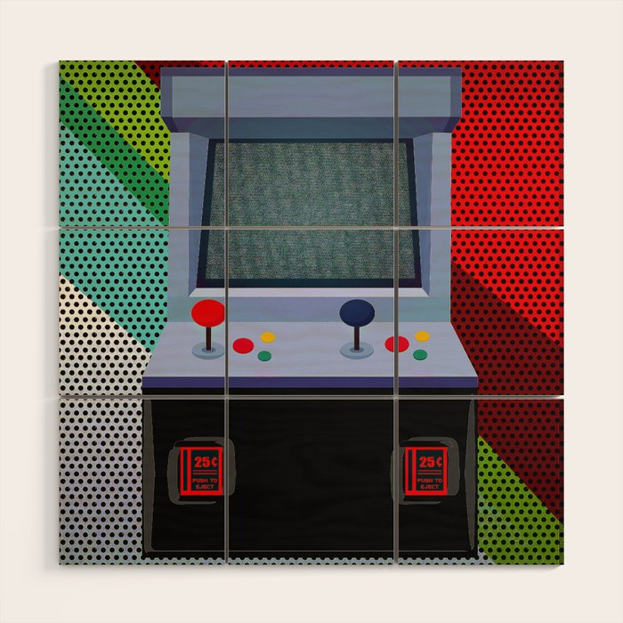 Retro Arcade Joystick Video Game Wood Wall Art Gallery Image 1