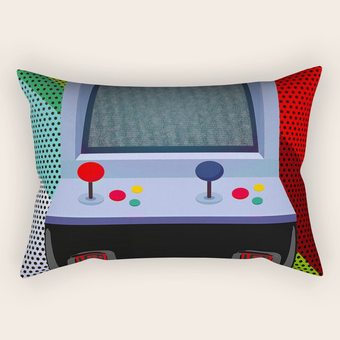 Retro Arcade Joystick Video Game Rectangular Pillow Gallery Image 2
