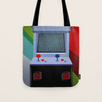 Retro Arcade Joystick Video Game Tote Bag Gallery Image 1