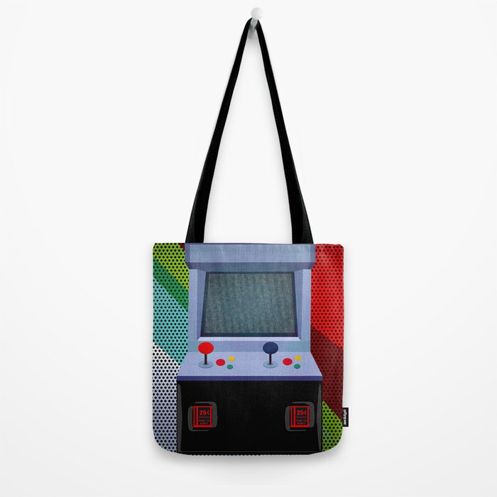 Retro Arcade Joystick Video Game Tote Bag Gallery Image 2