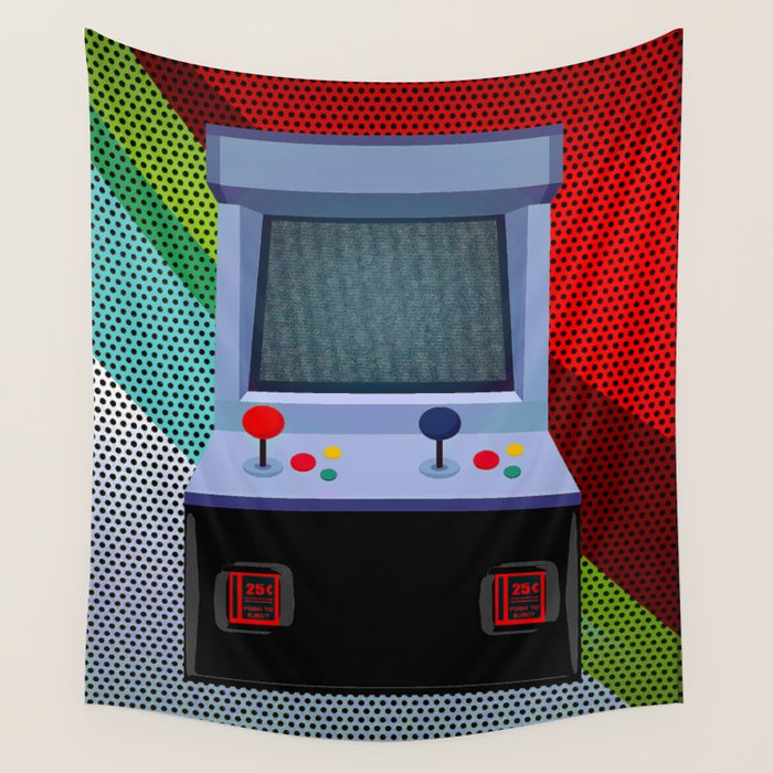 Retro Arcade Joystick Video Game Wall Tapestry Gallery Image 4