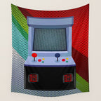 Retro Arcade Joystick Video Game Wall Tapestry Gallery Image 4