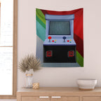 Retro Arcade Joystick Video Game Wall Tapestry Gallery Image 2