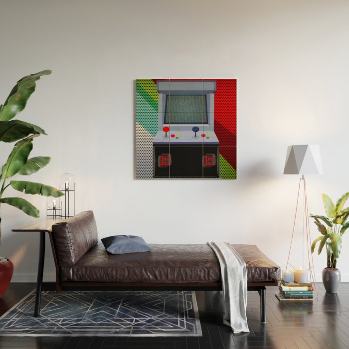 Retro Arcade Joystick Video Game Wood Wall Art Gallery Image 2