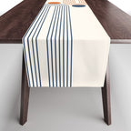 Mid Century Modern Geometric 199 in Navy Blue Orange Table Runner Gallery Image 1