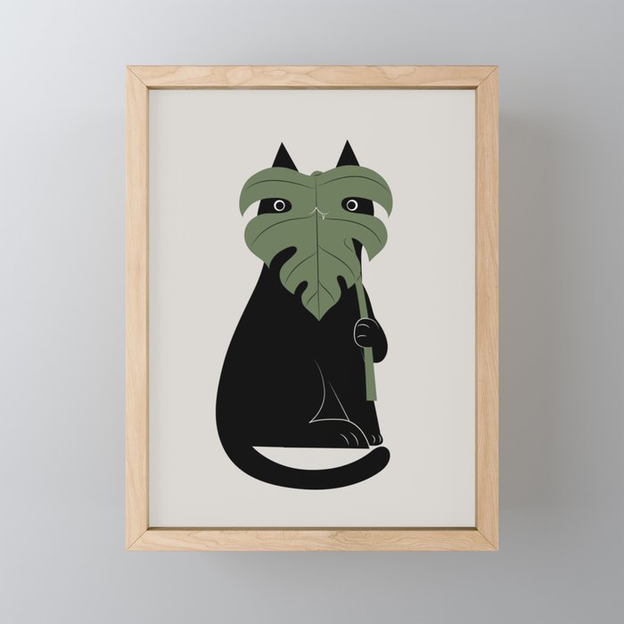 Cat and Plant 14: Monster-a Mini Art Print Gallery Image 1