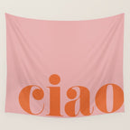 Ciao (Blush Orange) Wall Tapestry Gallery Image 4