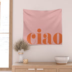 Ciao (Blush Orange) Wall Tapestry Gallery Image 2