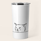 Confused cat meme drawing Travel Mug Gallery Image 1