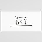 Confused cat meme drawing Desk Mat Gallery Image 3
