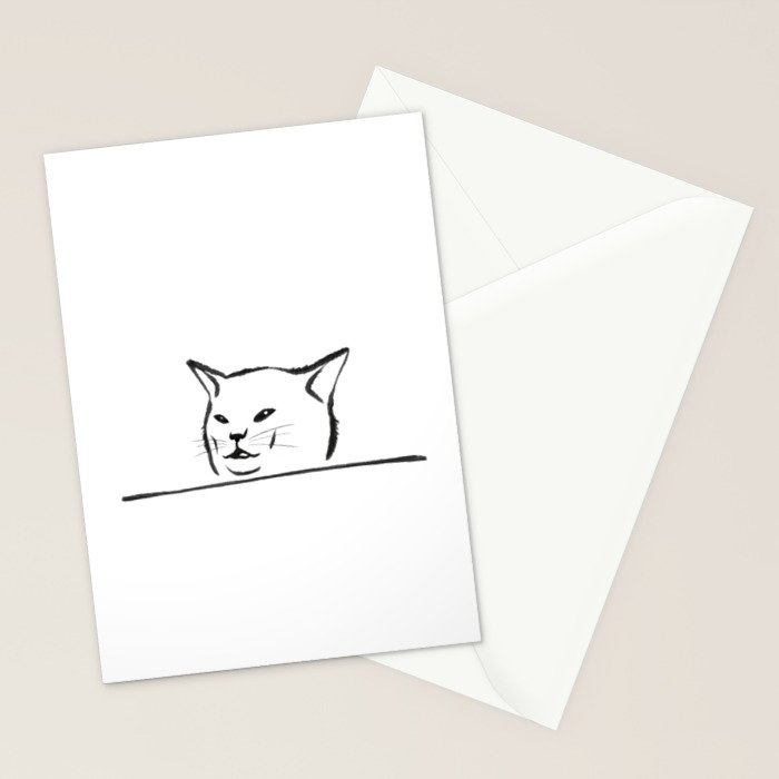 Confused cat meme drawing Stationery Card Gallery Image 2