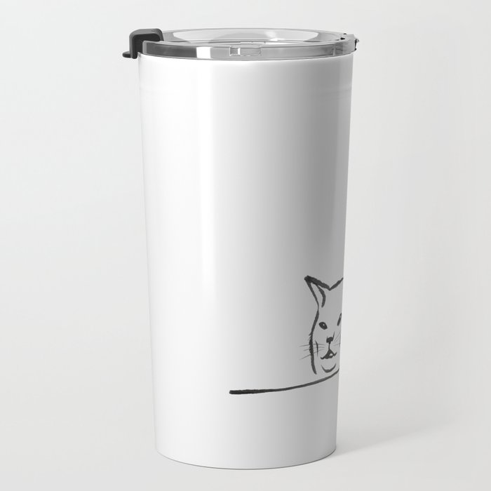 Confused cat meme drawing Travel Mug Gallery Image 3