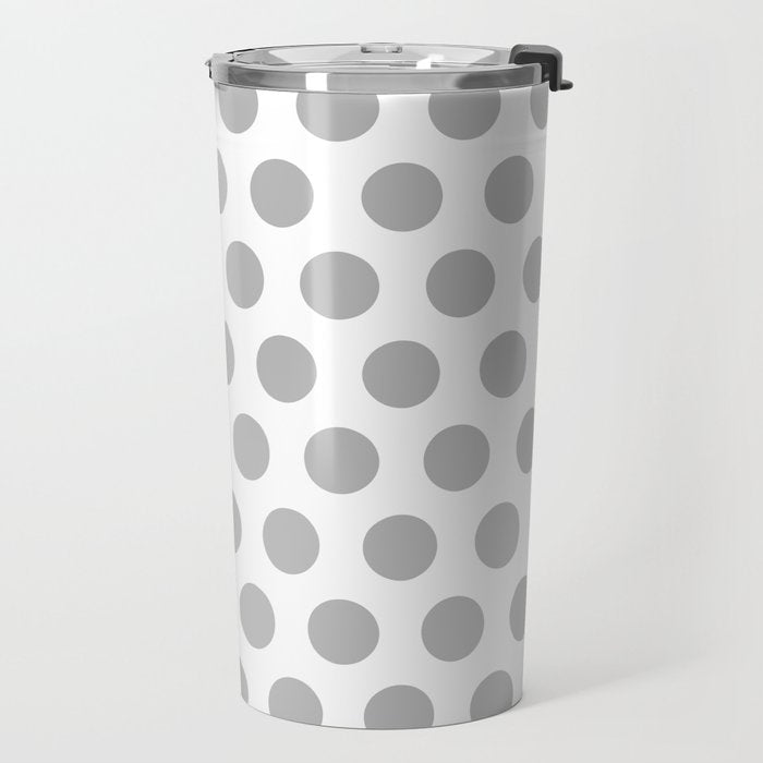 Gray and White Polka Dots 771 Travel Mug Gallery Image 2