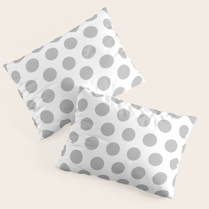 Gray and White Polka Dots 771 Pillow Sham Gallery Image 1