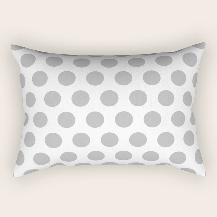 Gray and White Polka Dots 771 Rectangular Pillow Gallery Image 1