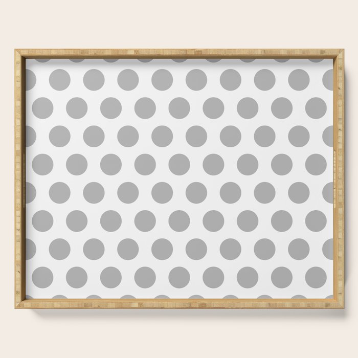 Gray and White Polka Dots 771 Serving Tray Gallery Image 1