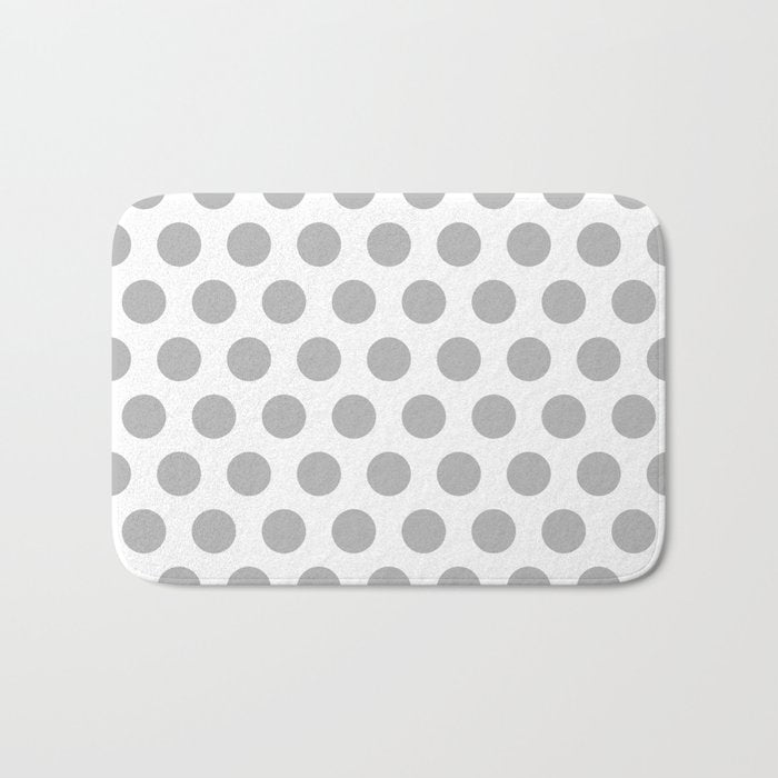 Gray and White Polka Dots 771 Bath Mat Gallery Image 1