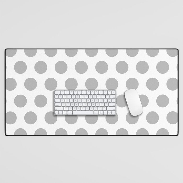 Gray and White Polka Dots 771 Desk Mat Gallery Image 1