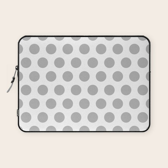 Gray and White Polka Dots 771 Laptop Sleeve Gallery Image 1