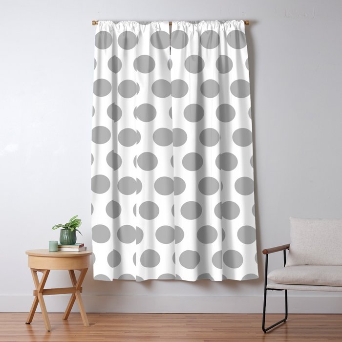 Gray and White Polka Dots 771 Window Curtain Gallery Image 5