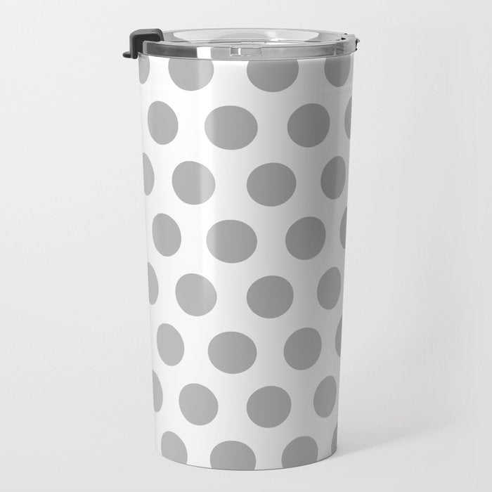 Gray and White Polka Dots 771 Travel Mug Gallery Image 3