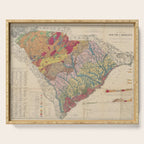 Vintage Geological Map of South Carolina (1883) Serving Tray Gallery Image 1