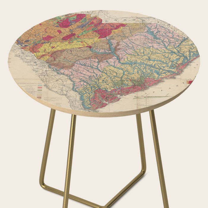 Vintage Geological Map of South Carolina (1883) Side Table Gallery Image 2