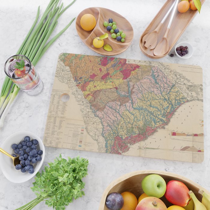 Vintage Geological Map of South Carolina (1883) Cutting Board Gallery Image 2
