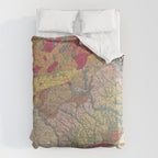 Vintage Geological Map of South Carolina (1883) Comforter Gallery Image 6