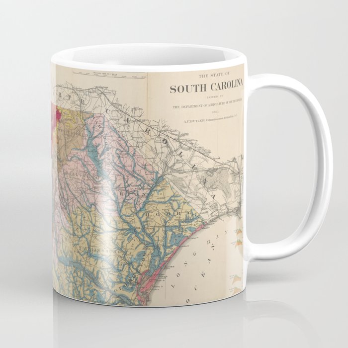 Vintage Geological Map of South Carolina (1883) Coffee Mug Gallery Image 1