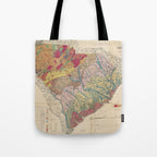 Vintage Geological Map of South Carolina (1883) Tote Bag Gallery Image 1