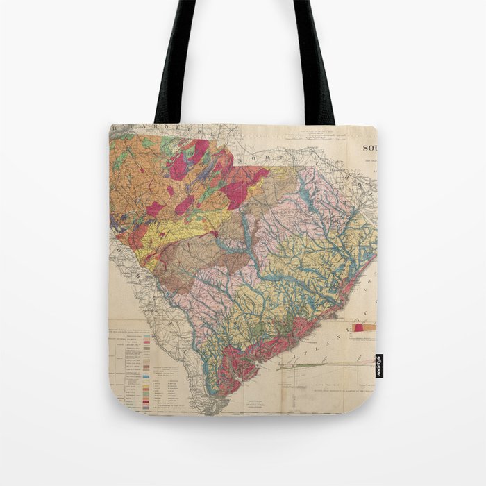 Vintage Geological Map of South Carolina (1883) Tote Bag Gallery Image 1