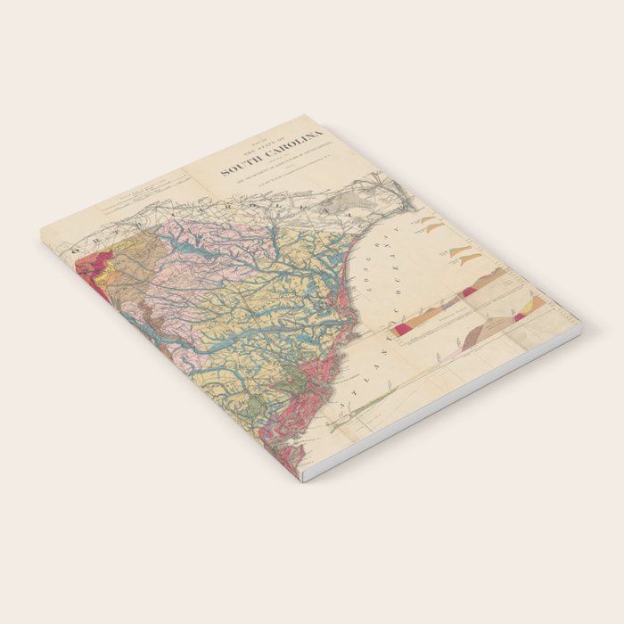 Vintage Geological Map of South Carolina (1883) Notebook Gallery Image 1