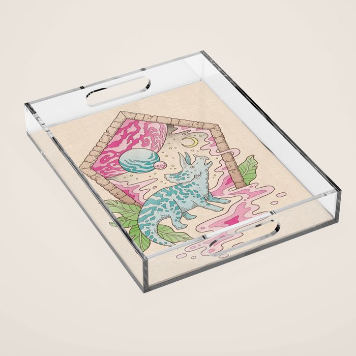Aeon Archway: Triceratops | Dinosaur Sci-Fi Space Art Acrylic Tray Gallery Image 1