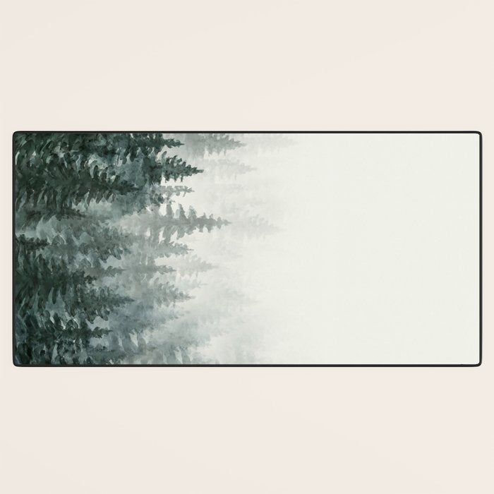 Foggy Pine Trees 3 Desk Mat Gallery Image 3