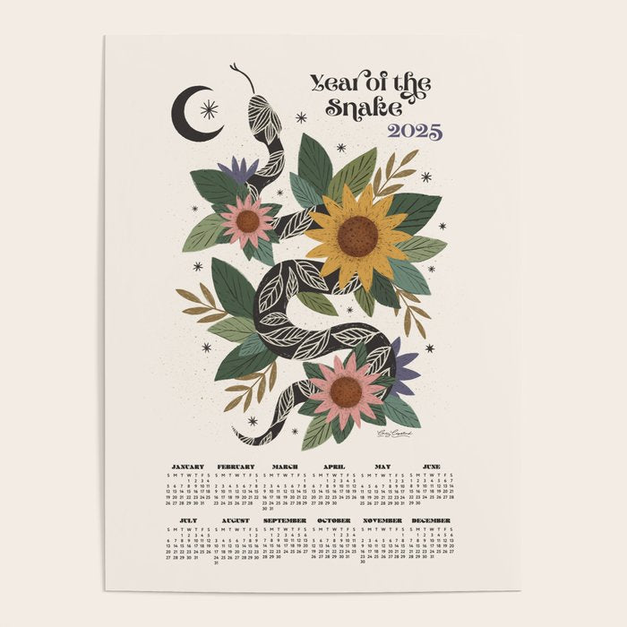  Year of the Snake - 2025 Calendar - Light Poster Gallery Image 1