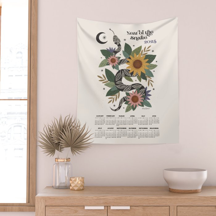  Year of the Snake - 2025 Calendar - Light Wall Tapestry Gallery Image 2